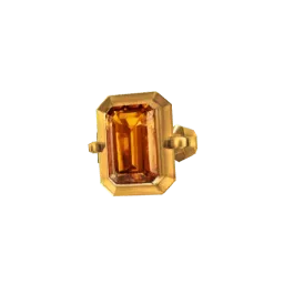 Обручальное кольцо с желтым драгоценным камнем