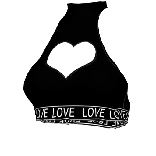 Черный топ Love с вырезом