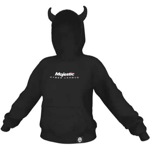 Черное худи Majestic MCL 2024 Horns с надетым капюшоном