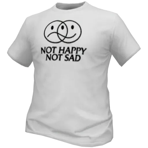Белая футболка Not Happy Not Sad